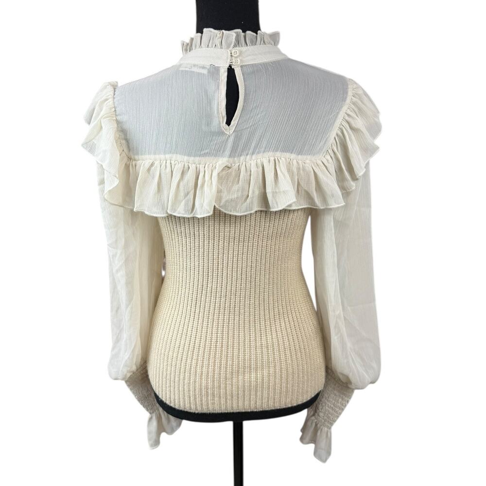 On Twelfth Cream Sweater with Chiffon Arms - Picture 2 of 6